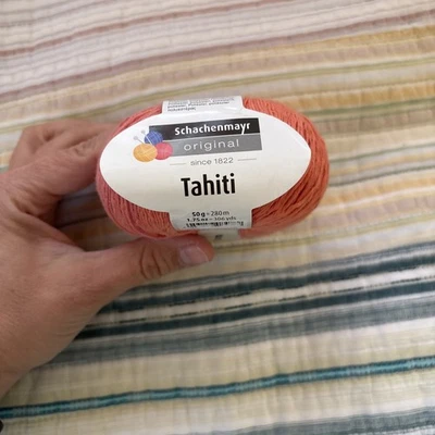 Schachenmayr Tahiti - Color 07623 Lot 4007 Cotton + Poly Orange Pink  - Image 1 of 4