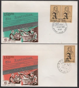 1974 Australia 150th Anniv Independent Newspaper WCS FDC's - Picture 1 of 1