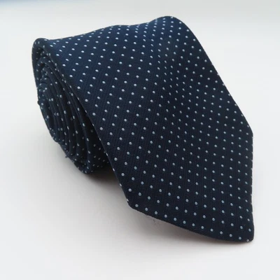 Corbata Lanvin Azul Seda Lunares 3" Ancho 56" Largo EE. UU. Fina Foto 1 de 4