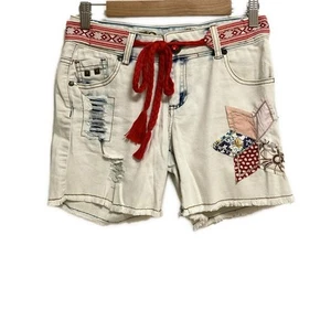 Auténticos pantalones cortos para mujer Desigual - blancos rojos múltiples - Imagen 1 de 10