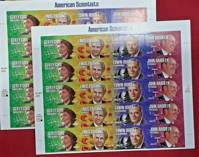 Two (2) Sheets x 20 = 40 Of AMERICAN SCIENTISTS 41¢ US Postage Stamps 4224-4227 - Image 1 of 4