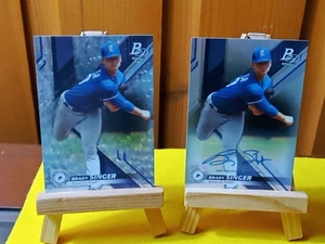 Brady Singer 2019 Bowmans Platinum Rookie Auto & Rookie Ice Foil SP RC Royals - Photo 1/7