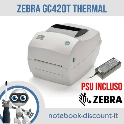 Zebra GC420t USB Stampante Termica Diretta/Trasferimento GRADO A-    PSU INCLUSO - Immagine 1 di 2