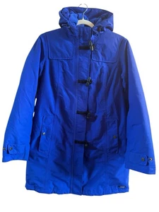 Land’s End Woman’s Medium (10-12) Royal Blue Squall Toggle Hooded Parka Pockets - Picture 1 of 8