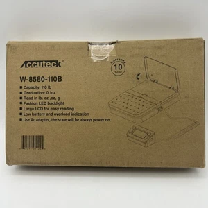 Accuteck W-8580-110B 110lbs x 0.1 oz Black Digital Shipping Postal Scale - Picture 1 of 1