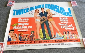VINTAGE ELVIS PRESLEY FUN IN ACAPULCO MOVIE POSTER HIGH GRADE 67/29 - 1966 NICE - Picture 1 of 3