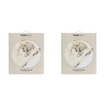 2PK Bubba Blue Children's Elephant Bedtime Hooded Towel Soft 75x75cm - image 1 of 4