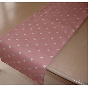 Coffee Table Runner 4ft Pink and White Polka Dots 48" 120cm Dotty Spots - Picture 1 of 2