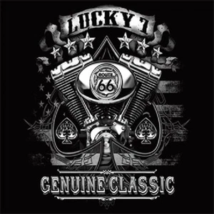 LUCKY 7 ROUTE 66 SPADE V DOBLE MOTOR ACENTO ALMOHADA HOMBRE CUEVA SALA DE JUEGOS - Imagen 1 de 1