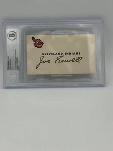 Tarjeta indexada firmada por Joe Sewell HOF BAS Beckett de colección - Imagen 1 de 3