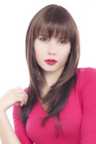 Parrucca Da Donna Lunga Liscia Più Lunghe Frangia A Strati - Foto 4