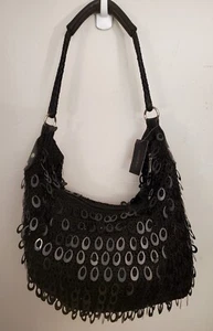 Lane Bryant Black Crochet Purse with Dangling Black Circles NEW with Tags - Picture 1 of 5