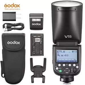 Godox V1-C 2.4G TTL HSS Round Head Li-ion Camera Flash Speedlite Fr Canon EOS - Picture 1 of 12