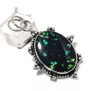 Natural Ammolite Gemstone Handmade 925 Sterling Silver Gift Pendant 2.21" g088 - Picture 1 of 7