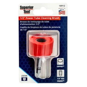 Superior 1/2" Power Tube Cleaning Brush Tool 18912 Attach to Drill or Impact USA - Picture 1 of 2