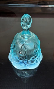 Vintage Fenton Glass Lily of the Valley Bell Blue Opalescent 5 1/2" Antique EUC - Picture 1 of 6