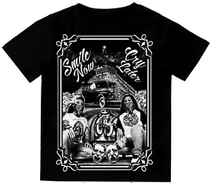 Smile Now Cry Later Mens T-Shirt Print On Shaka Wear Heavyweight Tee - Picture 1 of 7
