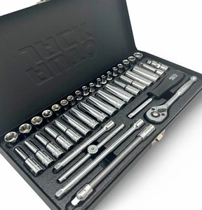 Socket Set ¼ Inch Drive 41pc Metric And Imperial Deep Sockets Ratchet Metal Case - Picture 1 of 13