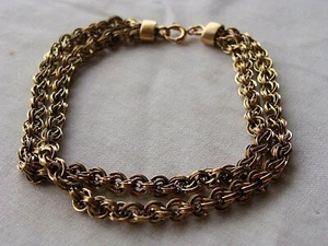 14K YELLOW GOLD VICTORIAN HOLLOW CHAIN BRACELET CIRCA 1850'S - Picture 1 of 9