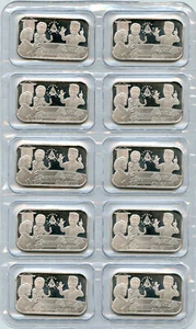 Armadietto truffato Trump Pelosi Clinton nuovo di zecca 1 oz .999 lingotto argento fine Donald Trump - Foto 1 di 4