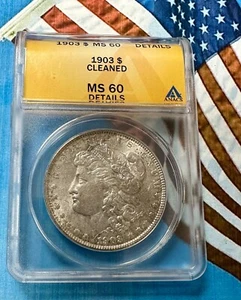 1903 MORGAN SILVER DOLLAR ANACS MS 60 DETAILS - NICE - PRICE PRICE FREE SHIPPING - Picture 1 of 5