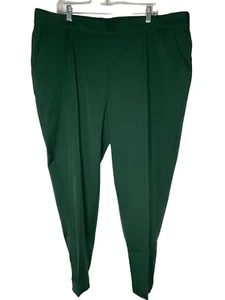 Isaac Mizrahi Live! 24/7 Stretch Pants Pintuck A628062 Green Plus Size 24 New - Picture 1 of 8