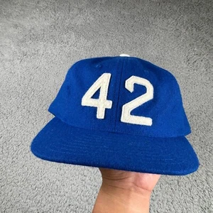 Cappello di lana vintage Ebbets Field Flannels Brooklyn Dodgers Jackie Robinson 42 7 3/8 - Foto 1 di 4