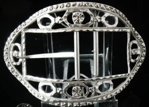 Antique IRISH Sterling Silver Buckle (Shuttle Shape), Law & Bayly, DUBLIN c.1790 - Picture 1 of 12