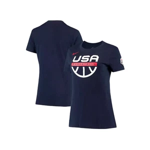 Nike Damen USA Basketball Übung Leistung Dri-Fit T-Shirt marineblau Größe L - Bild 1 von 3