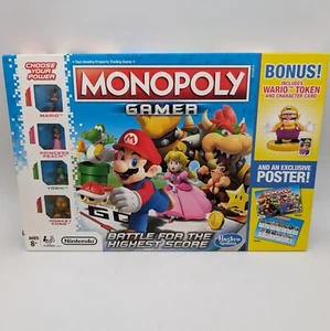 Monopoly Gamer Mario Bonus Wario Token and Poster New In Box 2017 - Picture 1 of 9