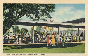 BUCKROE BEACH VIRGINIA KIDDIE LAND BUCKROE PARK VINTAGE CURTEICH LINEN POSTCARD - Picture 1 of 1