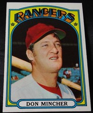 1972 Topps #242 Don Mincher Texas Rangers Baseball Card  1C