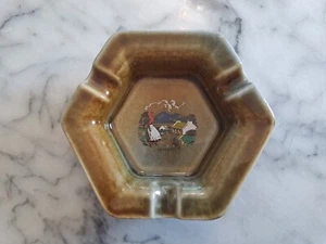 Vintage Wade Irish Porcelain Ash Tray Co Armagh Ireland Woman + Cottage  - Picture 1 of 8