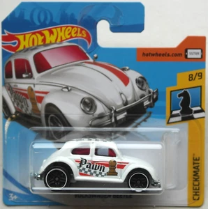 Hot Wheels VW Volkswagen Käfer Beetle weiß Checkmate Pawn Neu/OVP Schach Auto HW - Picture 1 of 5