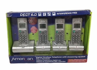 American Telecom DECT 6.0 Cordless Phone 4 Pack RA2364HH | Brand New in Box - Image 1 of 4