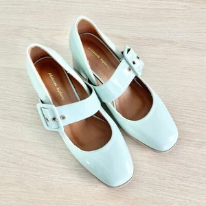 Princess Highway Pumps Womens EU 37 US 6.5 Mint Green Patent Leather Block Heel - Picture 1 of 11