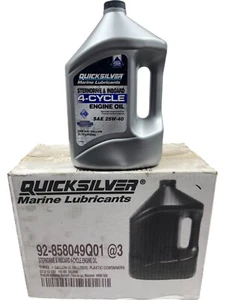 92-858049Q01 QUICKSILVER STERNDRIVE & INBOARD BOAT OIL 1 GAL SOLD IN CASE OF 3 - Picture 1 of 3