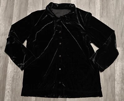 Camisa feminina de veludo preta marca desconhecida manga comprida grande bruxa gótica - Imagem 1 de 4