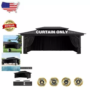 4-Panel Outdoor Gazebo Privacy Curtains - Waterproof & UV Resistant for 12'x20' - Picture 1 of 9