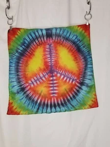 Rainbow Tie Dye w/Peace Sign Pillow Cover 18x18" - Picture 1 of 3