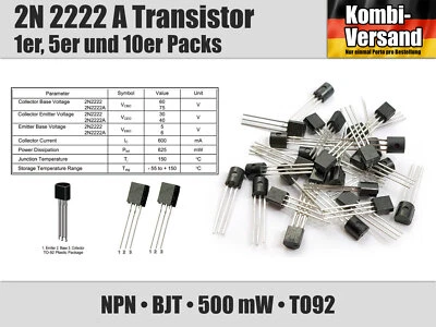 2N 2222 A Bipolar Transistor NPN TO-92 BJT 2N2222 A Verstärker Schalten Signal