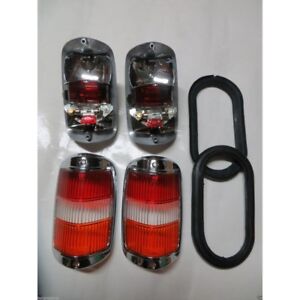 Pair Early Style Red / Amber Taillights Fits Mercedes W121 W120 190sl Ponton