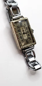 Vintage 14K Rolled Gold Bill & Co Wind Watch Art Deco 16 Jewels - Blue Sapphire - Picture 1 of 14