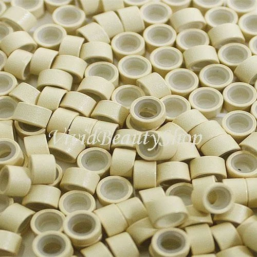 200 4.5mm Blonde Silicone Micro Ring Bead for I Tip Stick Human Hair Extensions - Image 1 of 1