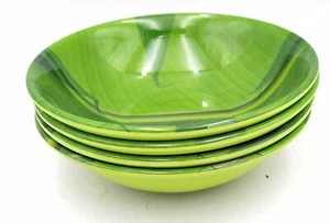 Melamine Snack Bowls 6 inch Green Banana Leaf Design Set of 4 US - Picture 1 of 3