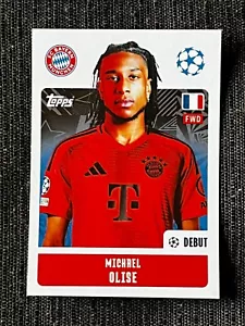 TOPPS UEFA 2024/2025 ROOKIE FIRST STICKER MICHAEL OLISE BAYERN MUNICH # 181 - Imagen 1 de 2