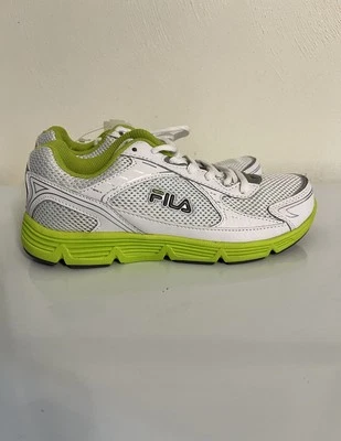 Fila Size Women's 6 M White W/ Neon Green Running Sneakers Shoes Walking /Sports - Image 1 of 4