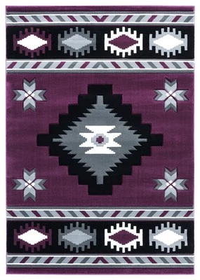 2x3 United Weavers Purple Geometric Edges 2050 10482 - Aprx 1' 10" x 2' 8" - Image 1 of 2