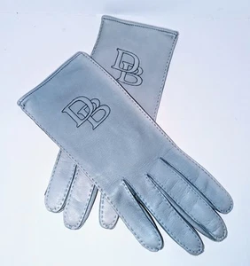 RAR Vintage Dooney & Bourke Handschuhe DB Logo Gletscherblau Leder Seide gefüttert Italy🧤 - Bild 1 von 13