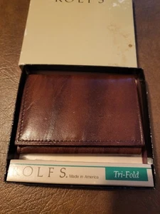 Vintage Rolfs American Classic Cowhide Leather Tri-Fold Wallet Tanglewood Brown - Bild 1 von 6